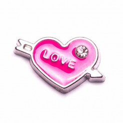 Love Heart with Arrow and Crystal - Pink